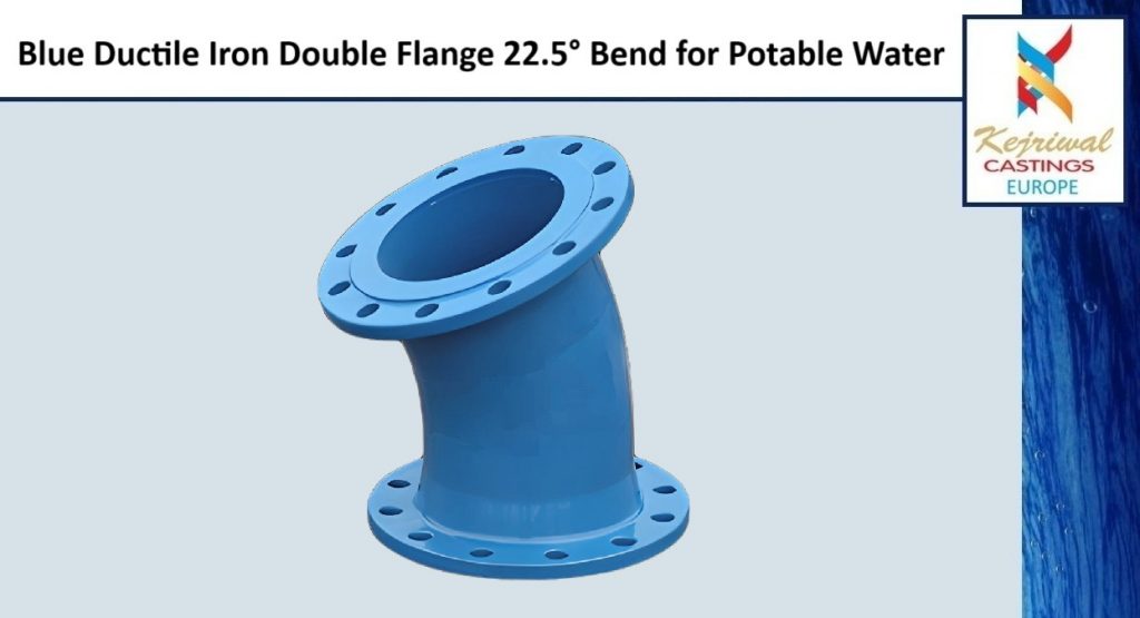 Blue Double Flanged 22.5 Bend