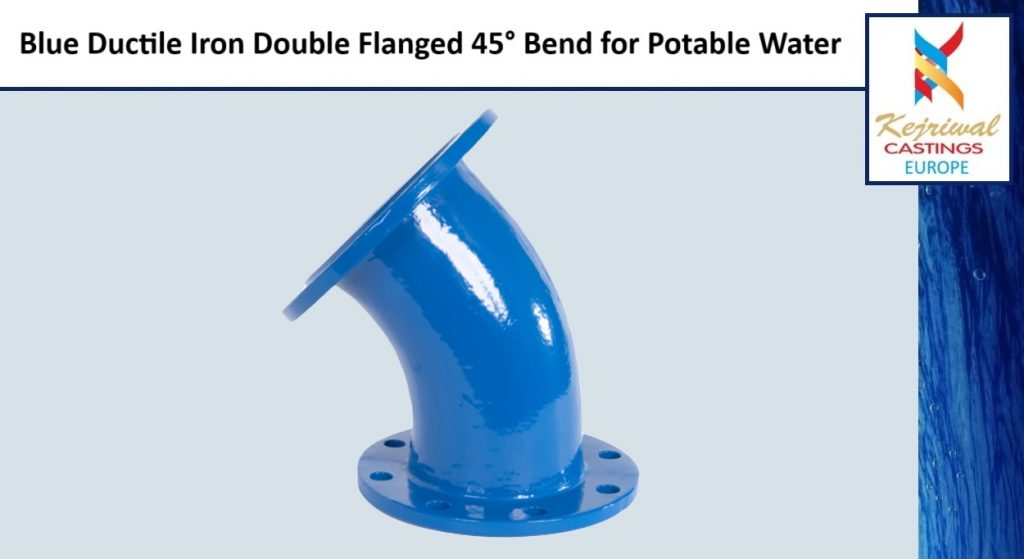 Blue Double Flanged 45 Bend