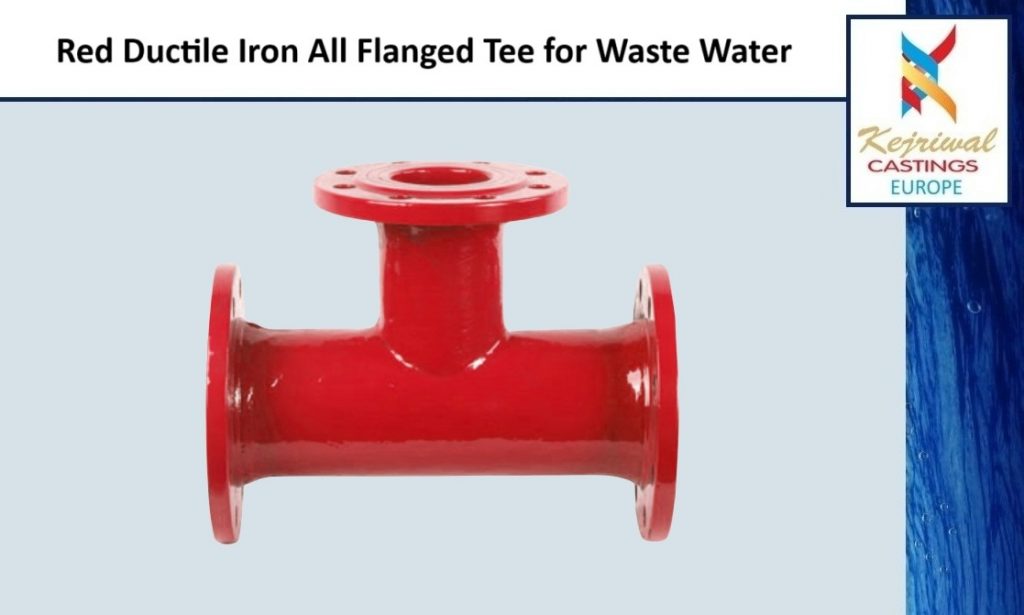 Red Ductile Iron All Flanged Tee