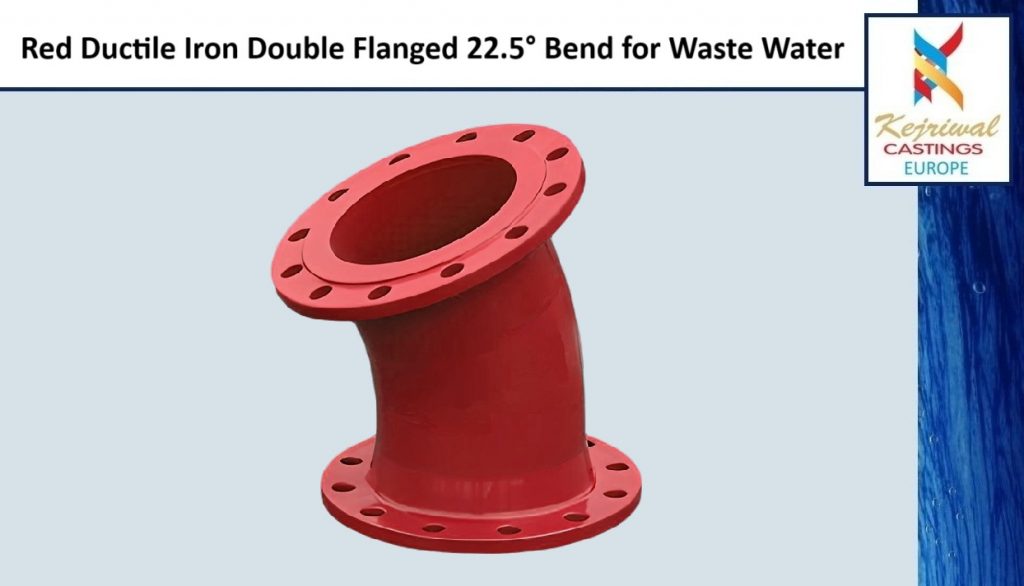 Red Double Flanged 22.5 Bend