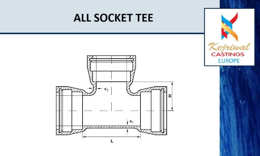 All Socket Tee. Kejriwal Castings Europe. DI Fittings