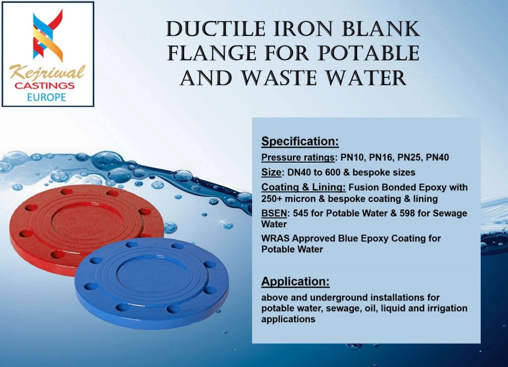 Blank Flange - Kejriwal Castings Europe -Manufacturer of Ductile Iron Fittings