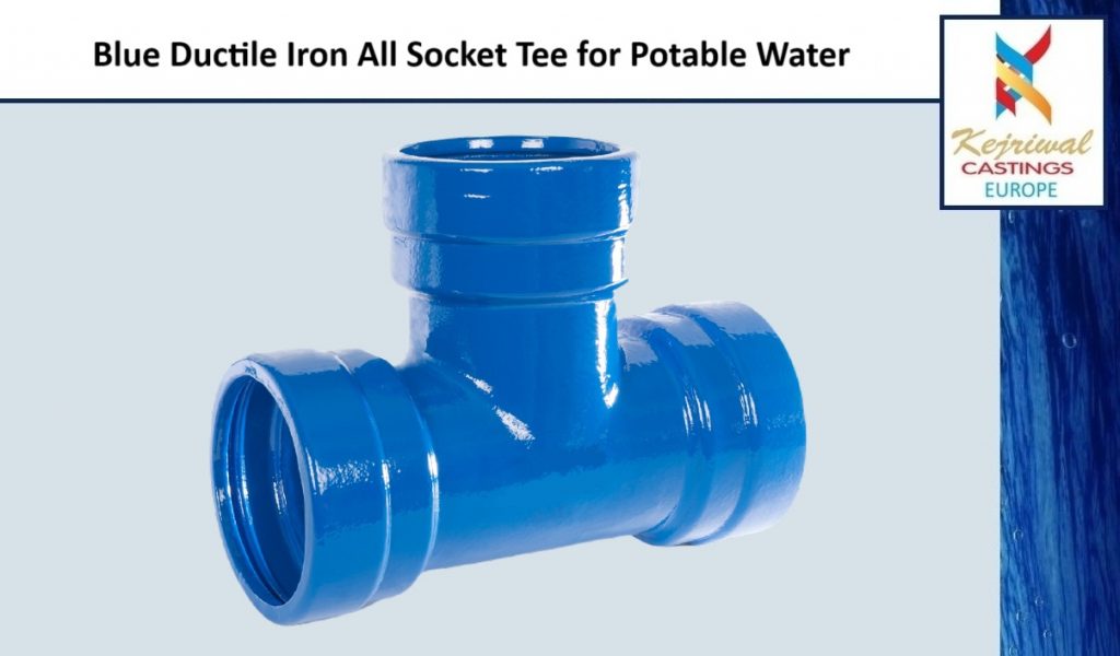 Blue-Ductile-Iron-All-Socket-Tee-For-Potable-Water-Kejriwal-Castings-Europe-DI-Fittings