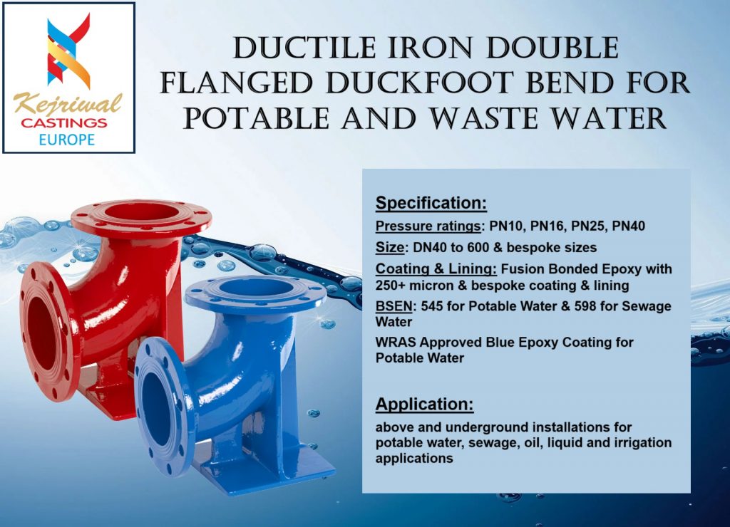 Double-Flanged-Duckfoot-Bend-Kejriwal-Castings-Europe-Ductile-Iron-Fittings