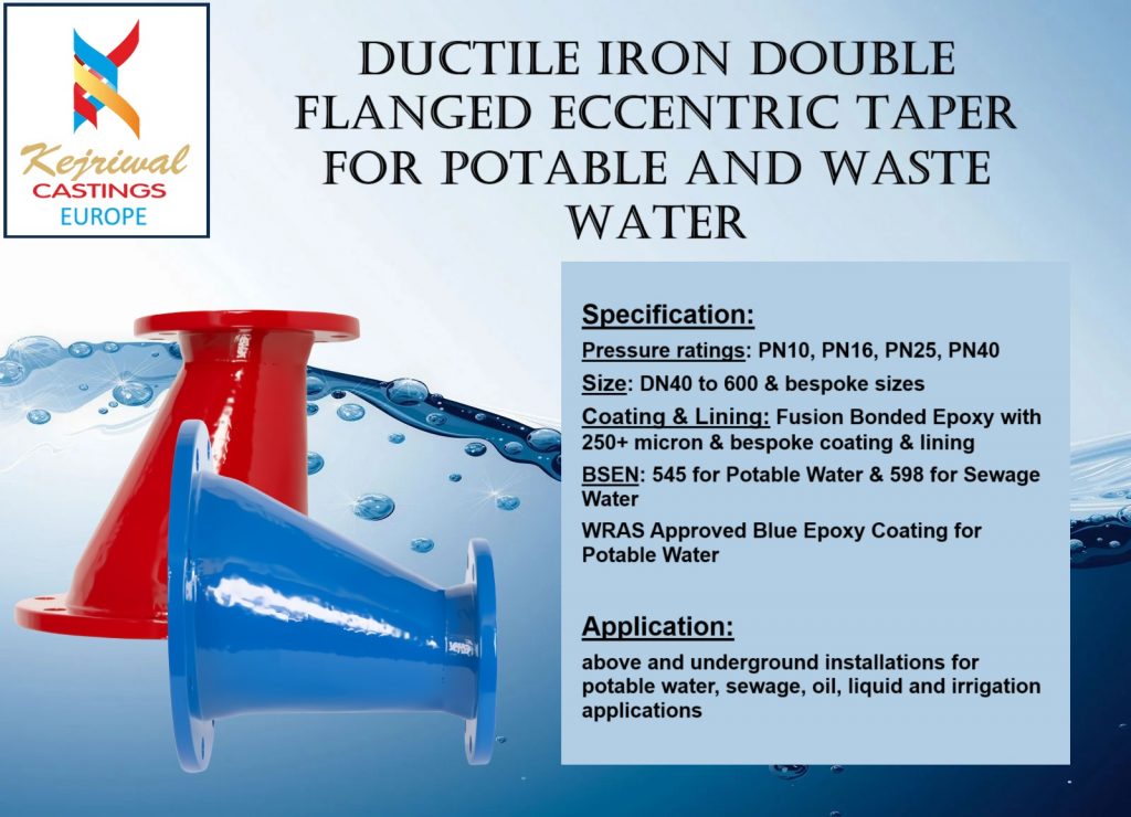 Double Flanged Eccentric Taper Kejriwal Castings Europe Ductile Iron Fittings